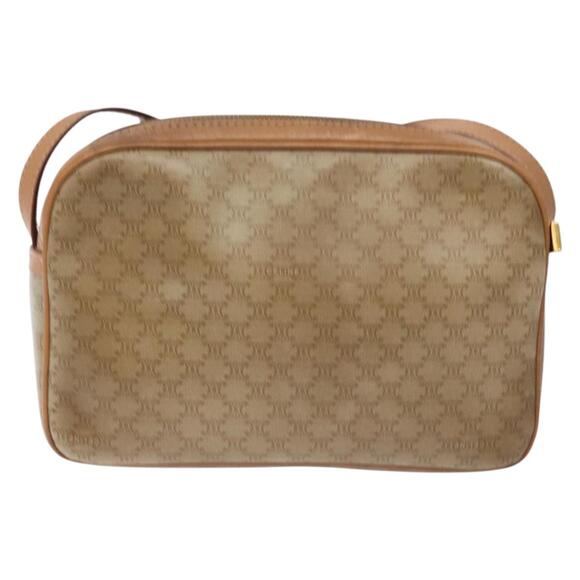 CELINE Macadam Canvas Shoulder Bag Pvc Beige Gold - Picture 3 of 13